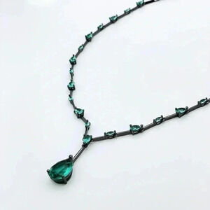 GLASS Stone Necklace | White Gold Plated | Dainty Necklace | Trendy |…